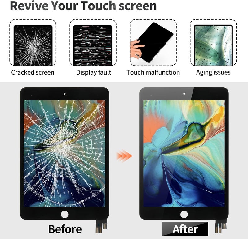 BEXUPULL استبدال شاشة iPad mini 5 لشاشة LCD A2126 لجهاز iPad mini 5 مجموعة إصلاح شاشة اللمس A2133 A2124 A2125 باللون الأسود - Image 4